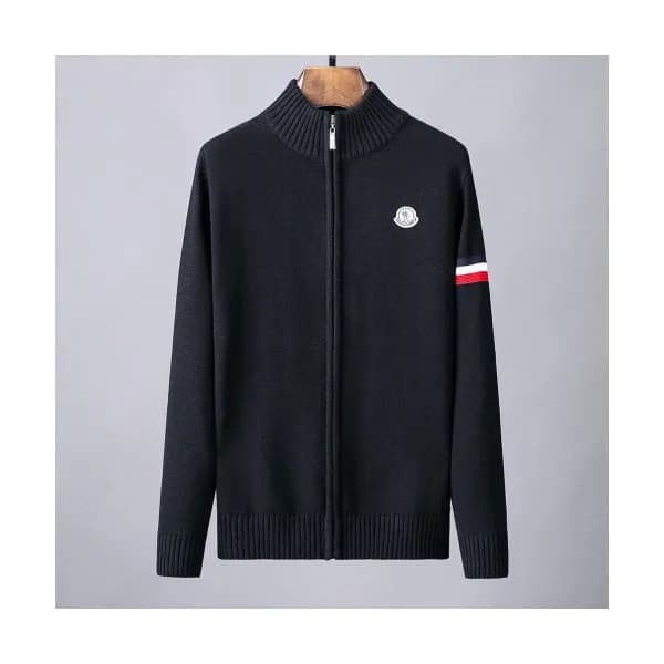 Moncler 2019 Mens Retro Logo Zip-up Wool Sweater -… - 1