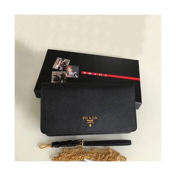 Prada 2020 Leather Chain Shoulder Cross Bag / Clut… - 1
