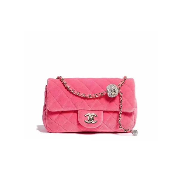 Chanel 2020 Velvet Chain Shoulder Cross Bag,20CM -… - 1