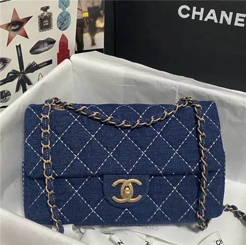 [샤넬]Chanel 2021 Denim Classic Flap Shoulder Bag,26… - 1