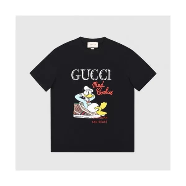 Gucci Mm/Wm Logo Short Sleeved Tshirts Black - 구찌… - 1