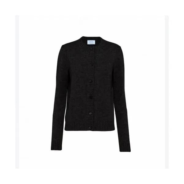 Prada Womens Crew-neck Sweater Black - 프라다 여성 크루넥 … - 1
