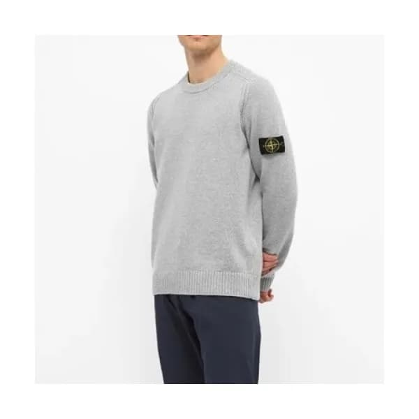 Stone Island Mens Casual Crew-neck Sweaters Gray … - 1