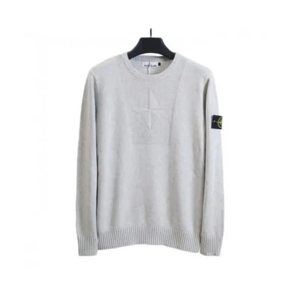 Stone Island Mens Casual Crew-neck Sweaters Gray … - 1