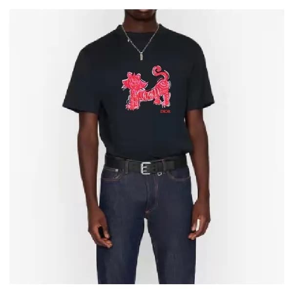 디올 남자 크루넥 블랙 반팔티 - Unisex Black Tshirts - dio01680… - 1