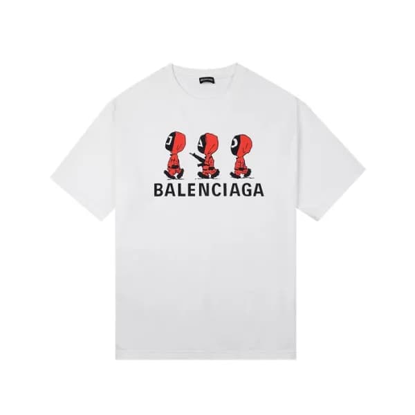 발렌시아가 남성 크루넥 화이트 반팔티 - Mens White Tshirts - bal012… - 1