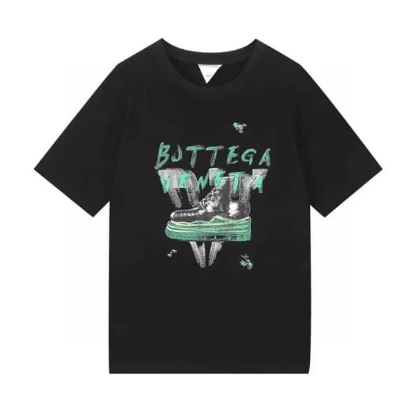 보테가 남성 크루넥 블랙 반팔티 - Mens Black Tshirts - bot0243x - 1
