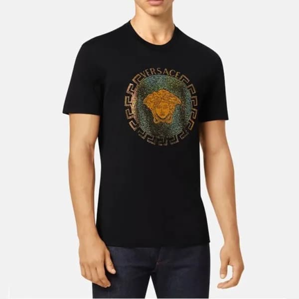 베르사체 남성 블랙 크루넥 반팔티 - Mens Black Tshirts - ver0889x - 1