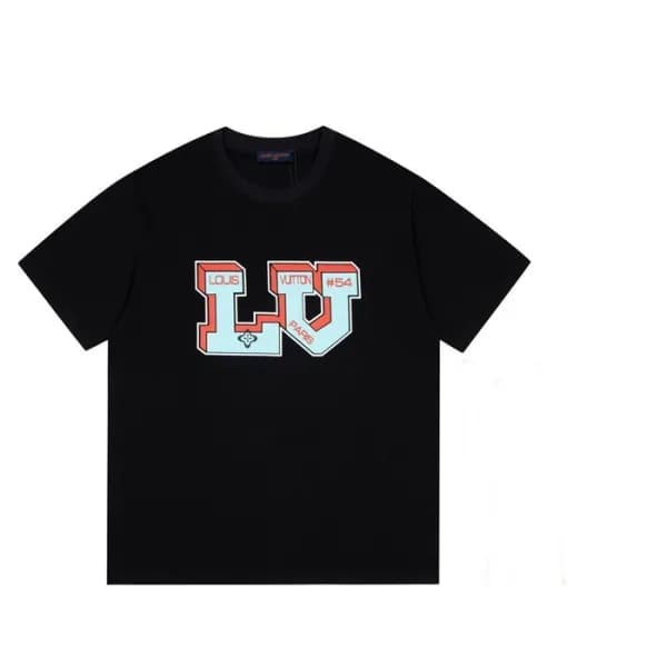 루이비통 남성 블랙 크루넥 반팔티 - Mens Black Tshirts - lou04107… - 1