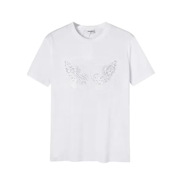 샤넬 남/녀 크루넥 화이트 반팔티 - Unisex White Tshirts - chl087… - 1