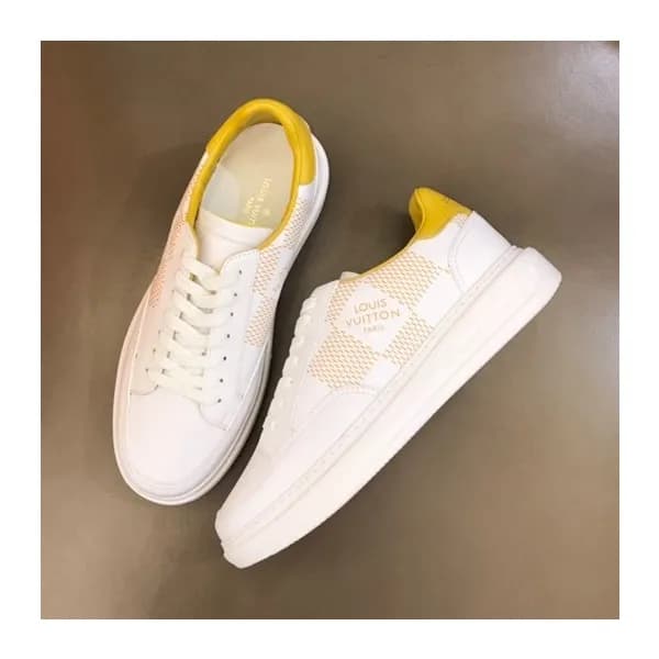 루이비통 남성 클래식 옐로우 스니커즈 - Mens Yellow Sneakers - lou0… - 1