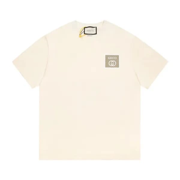 구찌 남/녀 아이보리 크루넥 반팔티 - Unisex Ivory Tshirts - guc05… - 1
