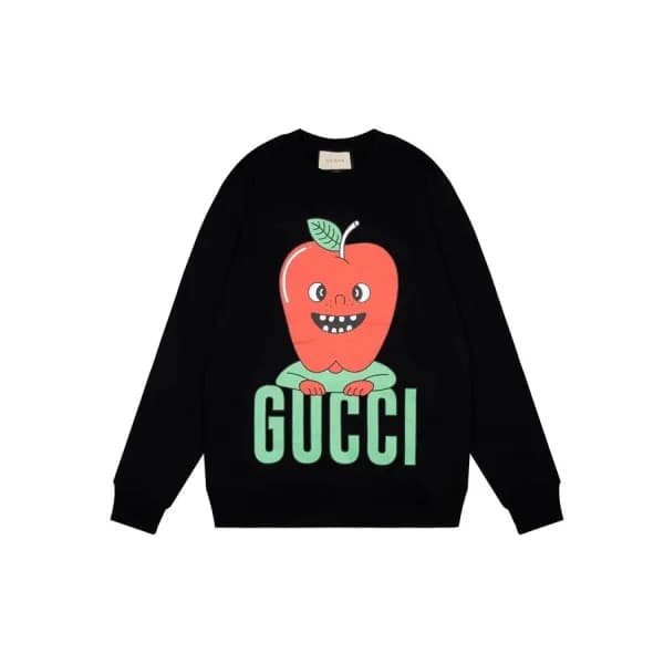 구찌 남/녀 캐쥬얼 블랙 맨투맨 - Unisex Black Tshirts - Guc0506… - 1
