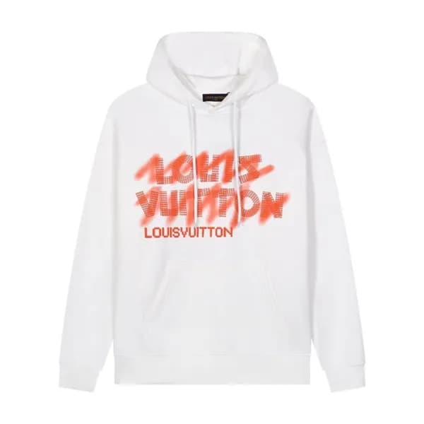 루이비통 남자 베이직 화이트 후드티 - Louis vuitton Mens White Hoo… - 1