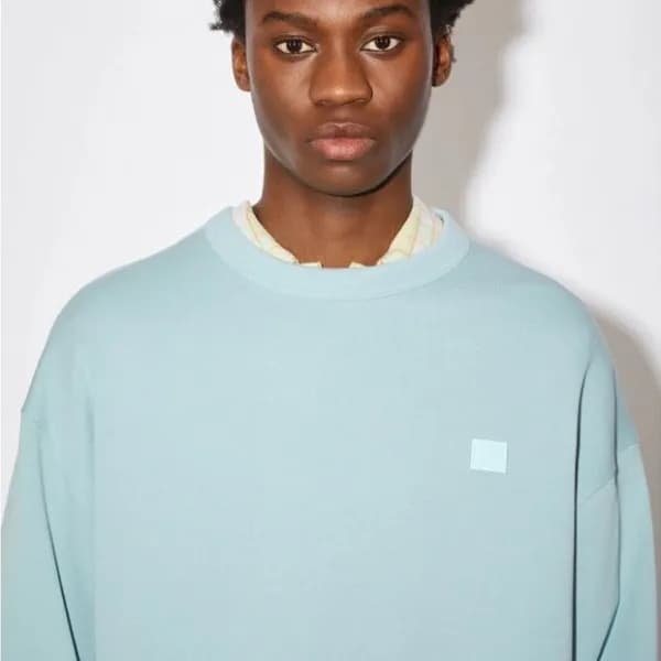 아크네 남/녀 블루 크루넥 맨투맨 - Acne Unisex Blue Tshirts - an… - 1