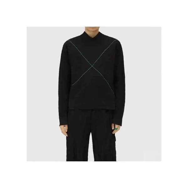 보테가 남성 블랙 브이넥 니트 - Bottega veneta Mens Black Knits… - 1