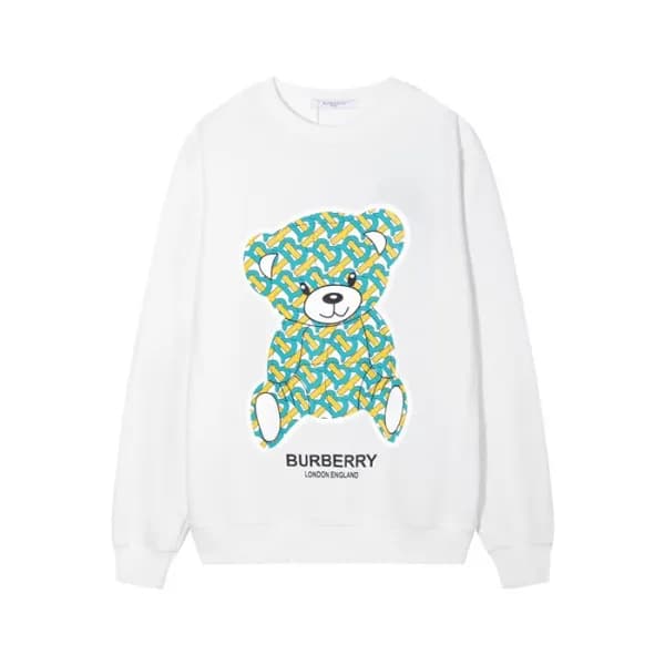 버버리 남/녀 크루넥 화이트 맨투맨 - Burberry Unisex White Tshirt… - 1