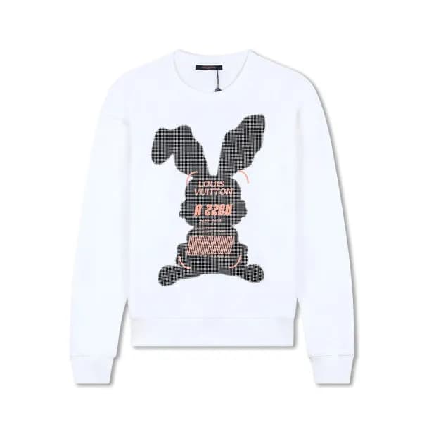 루이비통 남성 모던 화이트 맨투맨 - Louis vuitton Mens White Tshi… - 1