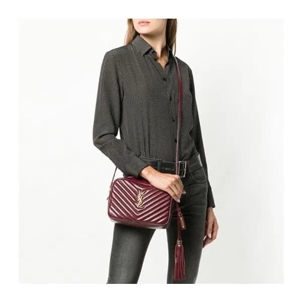 입생로랑 여성 버건디 크로스백 - Saint Laurent Womens Burgundy C… - 1