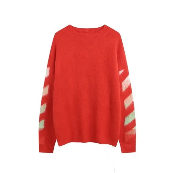 오프화이트 남성 오렌지 니트 - Off-white Mens Orange Knits - of… - 1