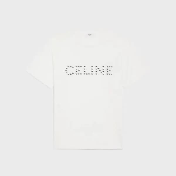 셀린느 남성 크루넥 화이트 반팔티 - Celine Mens White Short sleev… - 1