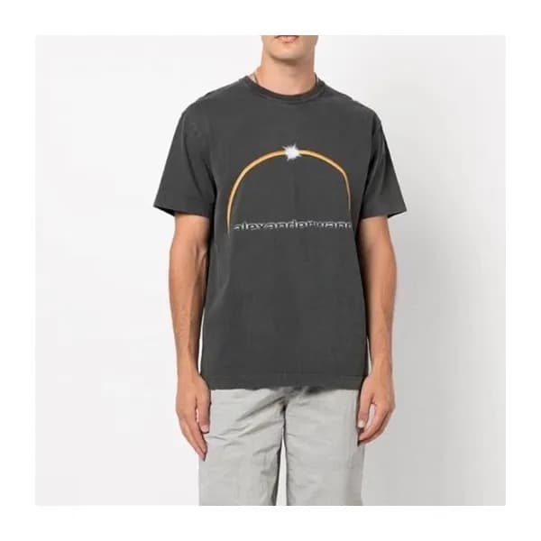 알렉산더왕 남성 이니셜 그레이 반팔티 - Alexander wang Mens Gray Sh… - 1
