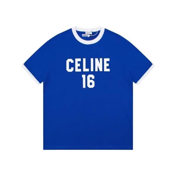 셀린느 남성 크루넥 블루 반팔티 - Celine Mens Blue Short sleeved… - 1