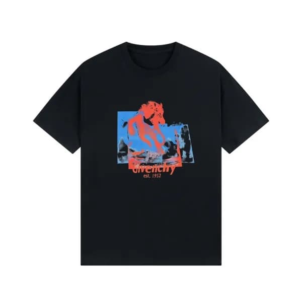 지방시 남성 크루넥 블랙 반팔티 - Givenchy Mens Black Short Slee… - 1