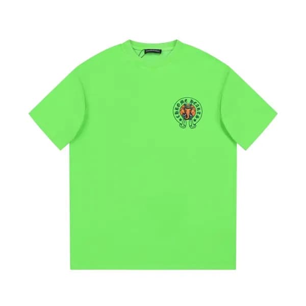 크롬하츠 남성 그린 크루넥 반팔티 - Chrom Hearts Mens Green Short… - 1