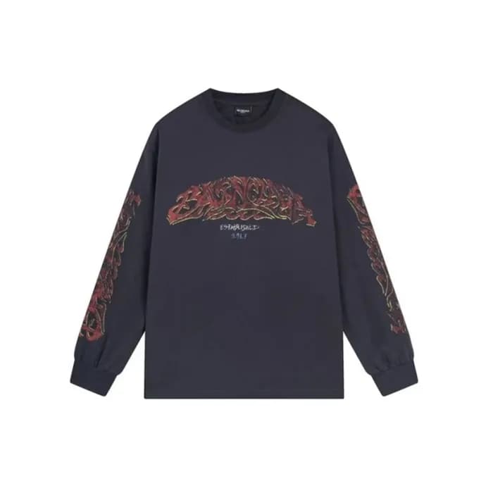 발렌시아가 남성 블랙 맨투맨 - Balenciaga Mens Black Tshirts - … - 1