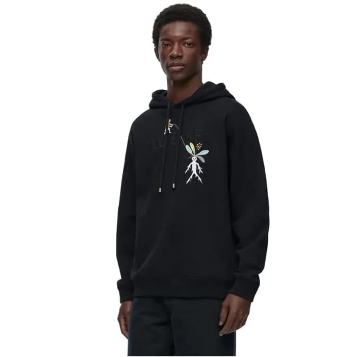 로에베 남성 블랙 후드티 - Loewe Mens Black Hoodie - loe819x - 1