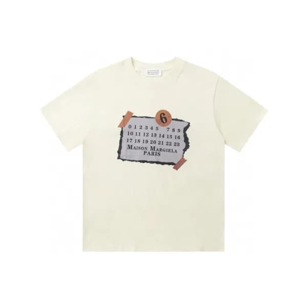 메종 마르지엘라 남성 아이보리 반팔 티셔츠 - Maison Margiela Mens Ivo… - 1