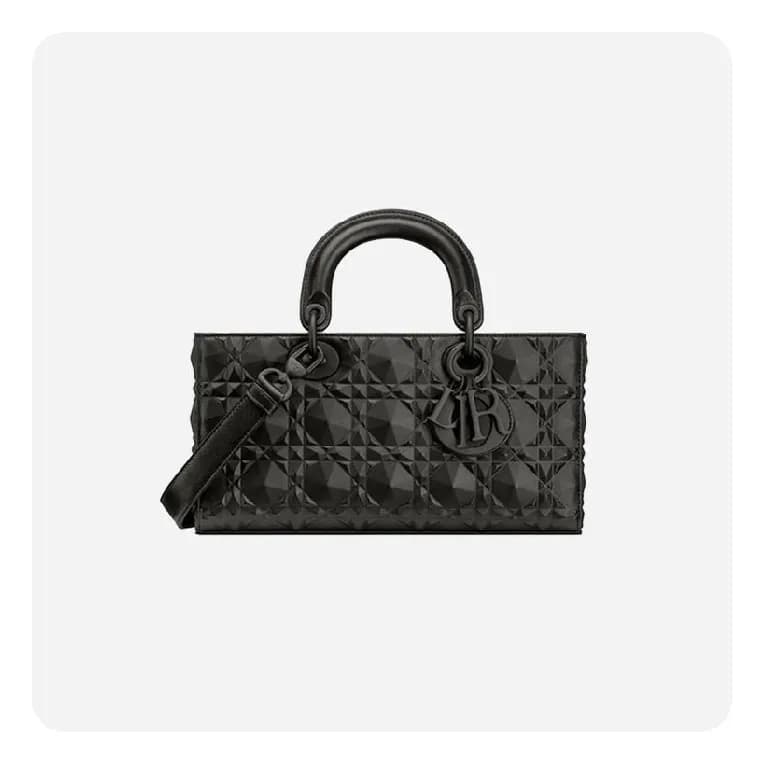 디올 블랙 다이아몬드 모티브 까나쥬 레이디백 미디엄- Dior Diamond Motive … - 1