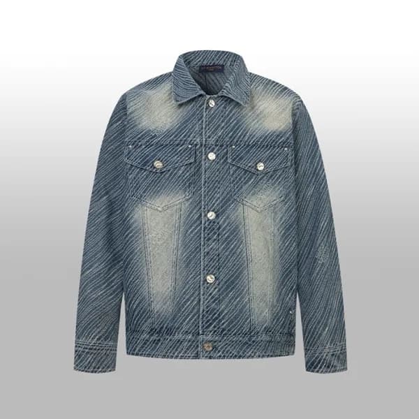 루이비통 남성 데님 재킷 - Louis vuitton Mens Denim Jacket - … - 1