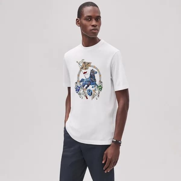 에르메스 남성 라운드 반팔티 - Hermes Mens Round Tshirt - hec52… - 1