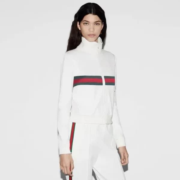 구찌 여성 저지 드릴 재킷 위드 웹 & 팬츠 - Gucci Womens Jersey Dri… - 1