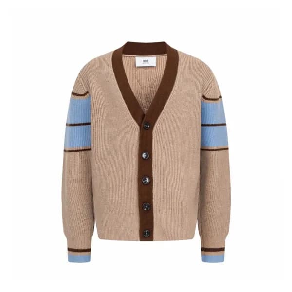 아미 남/녀 브이넥 가디건 - Ami Unisex V-neck Cardigan - amc9… - 1