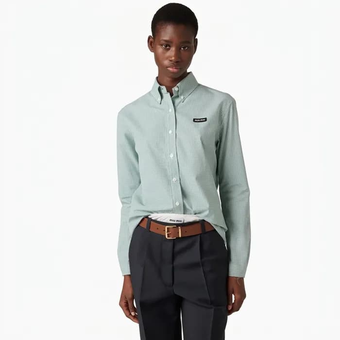 미우미우 여성 클래식 셔츠 - Miumiu Womens Dress Shirts - mic1… - 1