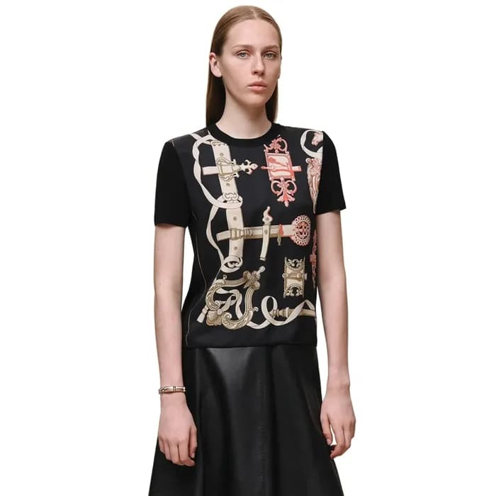 에르메스 여성 크루넥 반팔티 - Hermes Womens Round Tshirt - hec… - 1