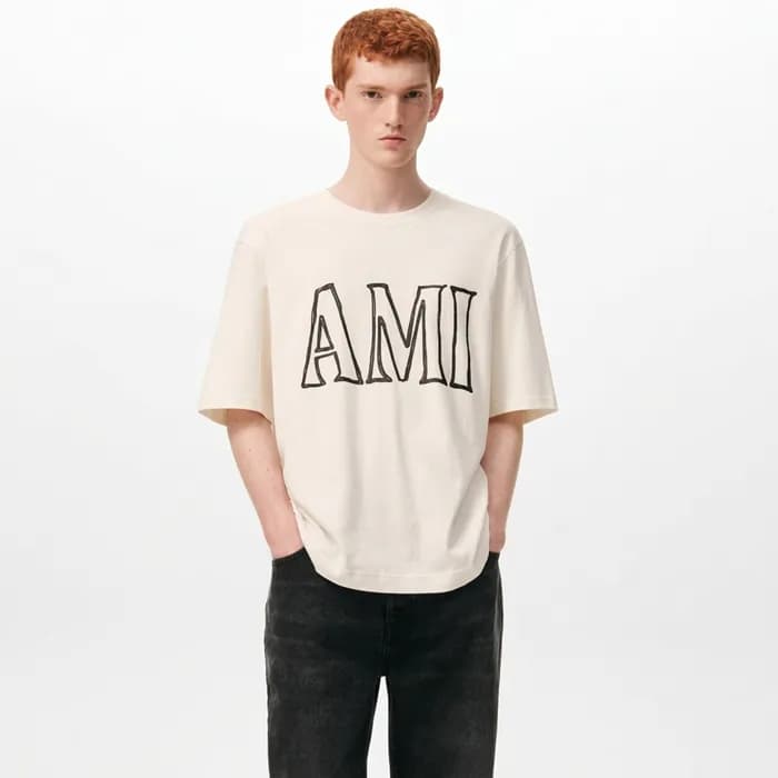 아미 남성 파리 프린트 티셔츠 - Ami Mens Paris Print Tshirt - a… - 1