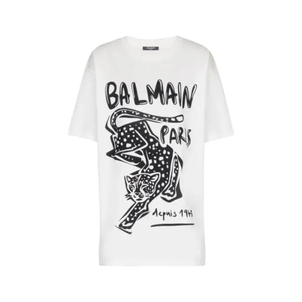 발망 남성 라운드 반팔티 - Balmain Mens Round Tshirt - bac141… - 1