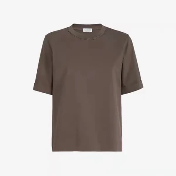브루넬로쿠치넬리 여성 라운드 티셔츠 - Brunello Cucinelli Womens Ro… - 1