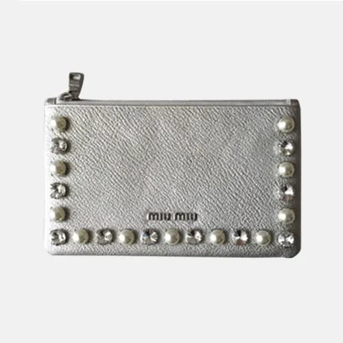 2018/19 MiuMiu Ladies Pearl Stud Pouch 5MV027# - 미… - 1