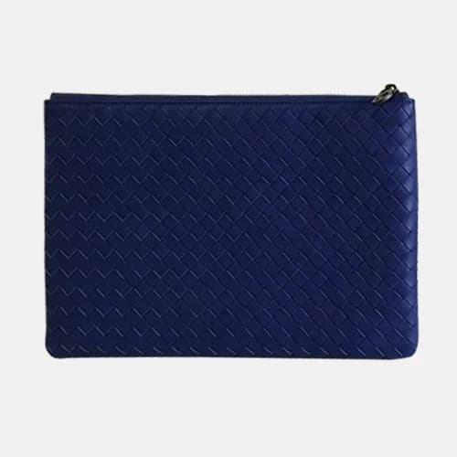 Bottega Veneta Leather Blue Clutch Bag,30cm - 보테가 … - 1