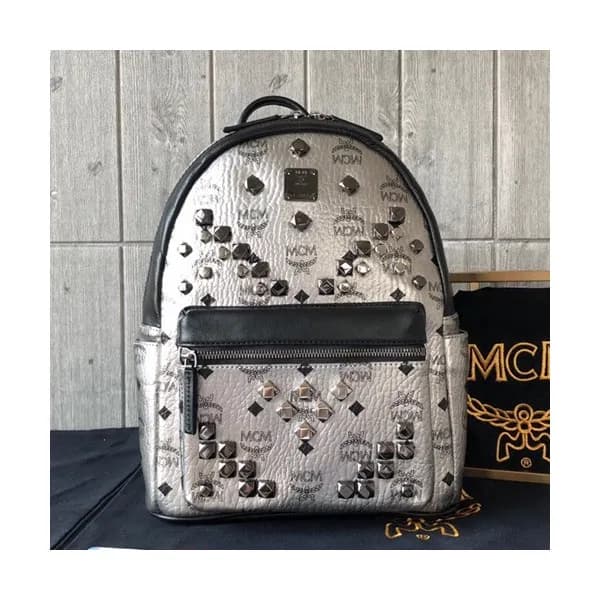 MCM Visetos Stark Leather Back Pack,21/26/34cm - 엠… - 1