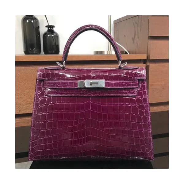 Hermes Kelly Crocodile Leather Tote Shoulder Bag ,… - 1