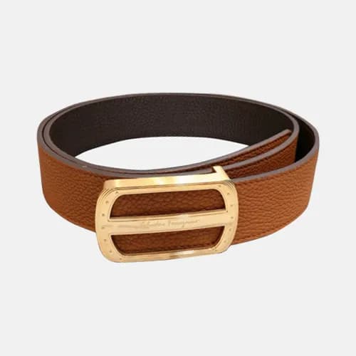 Salvatore Ferragamo 2019 Mens Box Logo Leather Be… - 1