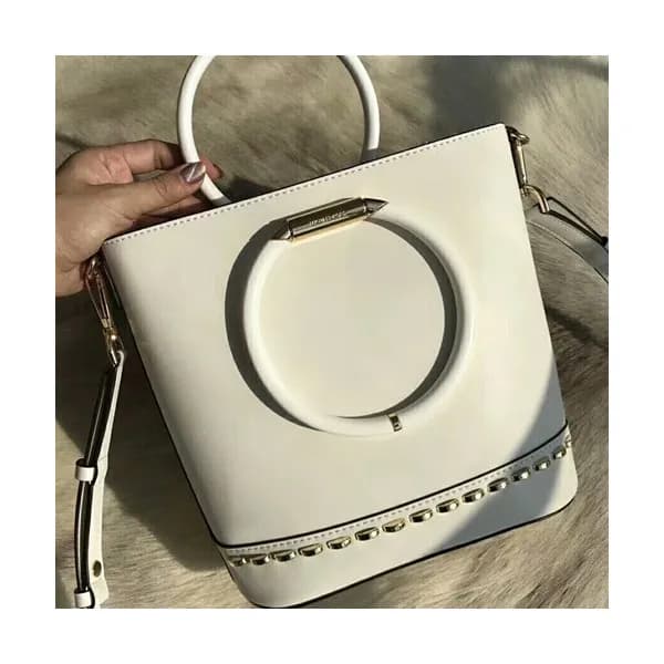 Michael Kors Leather Bucket Tote Shoulder Bag, 22.… - 1