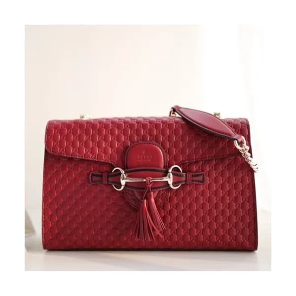 Gucci Microssima Emily Leather Chain Tote Bag,30CM… - 1