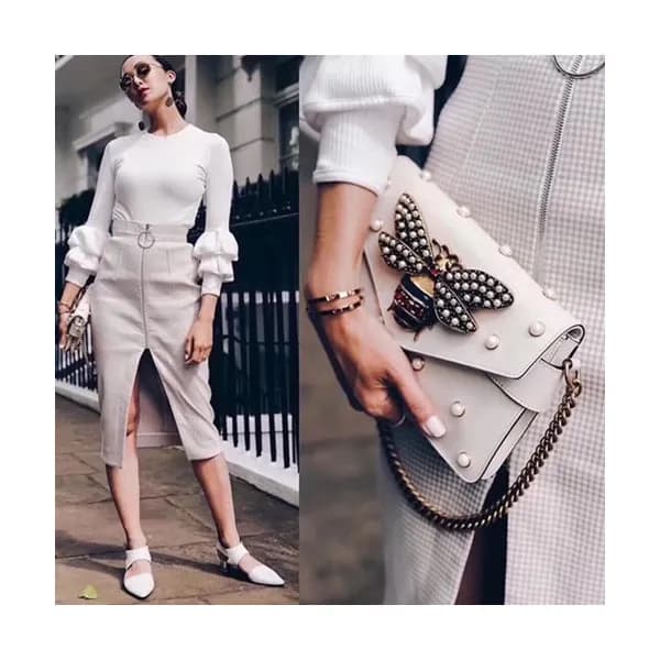 Gucci Brodway Leather Clutch Shoulder Bag ,25CM - … - 1
